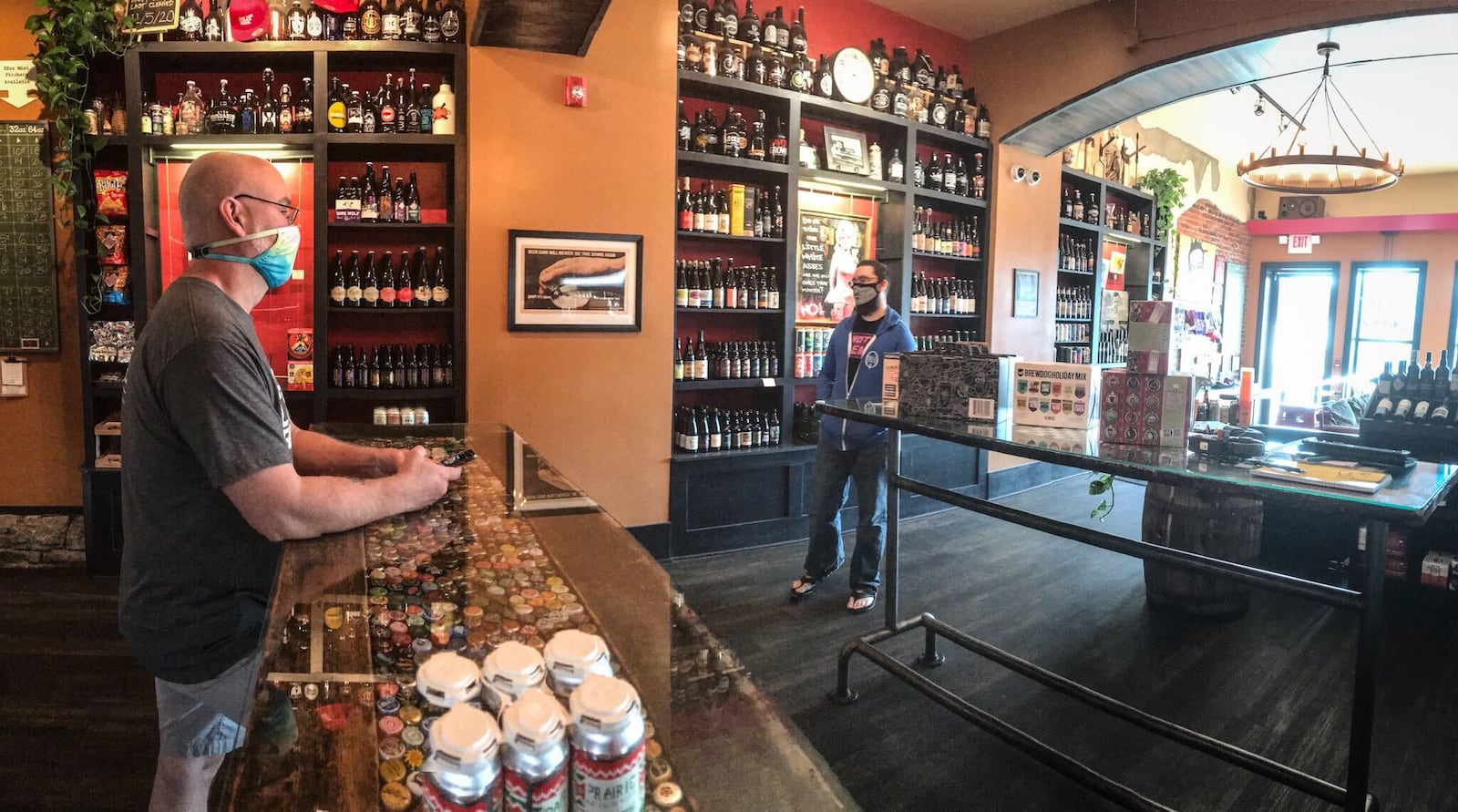 The Barrel House bottle shop, currently operating as a carryout only, carries a list of tasty non-alcoholic beers. JIM NOELKER\STAFF