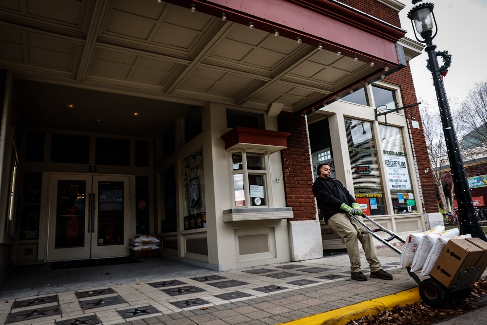 The Plaza Theatre will install a new marquee that can display scrolling, text-based advertising over digital images. JIM NOELKER/STAFF