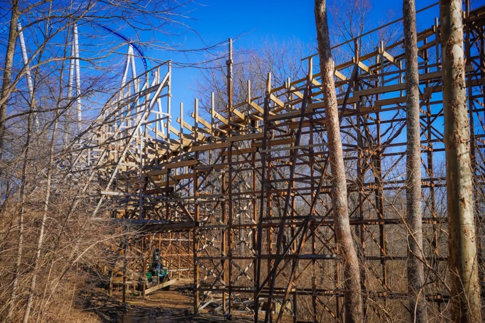 Photos of Kings Island's the Beast rollercoaster undergoing seasonal maintenance. CONTRIBUTED