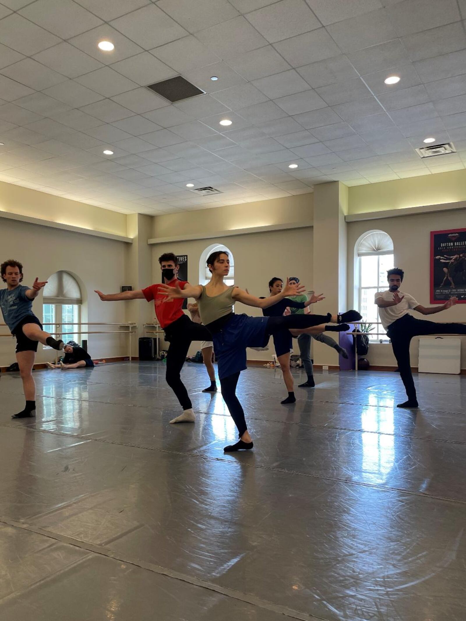 Dayton Ballet company members rehearse “I’ll Meet You There,” a spiritual account choreographed by Jennifer Sydor. CONTRIBUTED