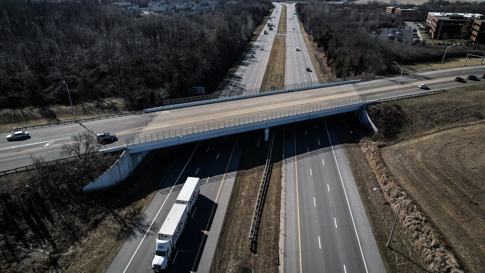 The I-675 interchange at Grange Hall Road in Beavercreek could go from a partial exit to a full interchange, depending on state and other funding in the coming years. JIM NOELKER/STAFF