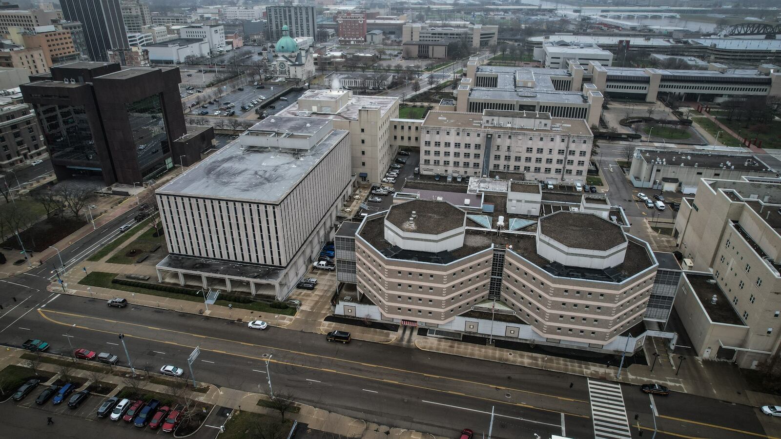 The Montgomery County Jail, bottom right. JIM NOELKER/STAFF