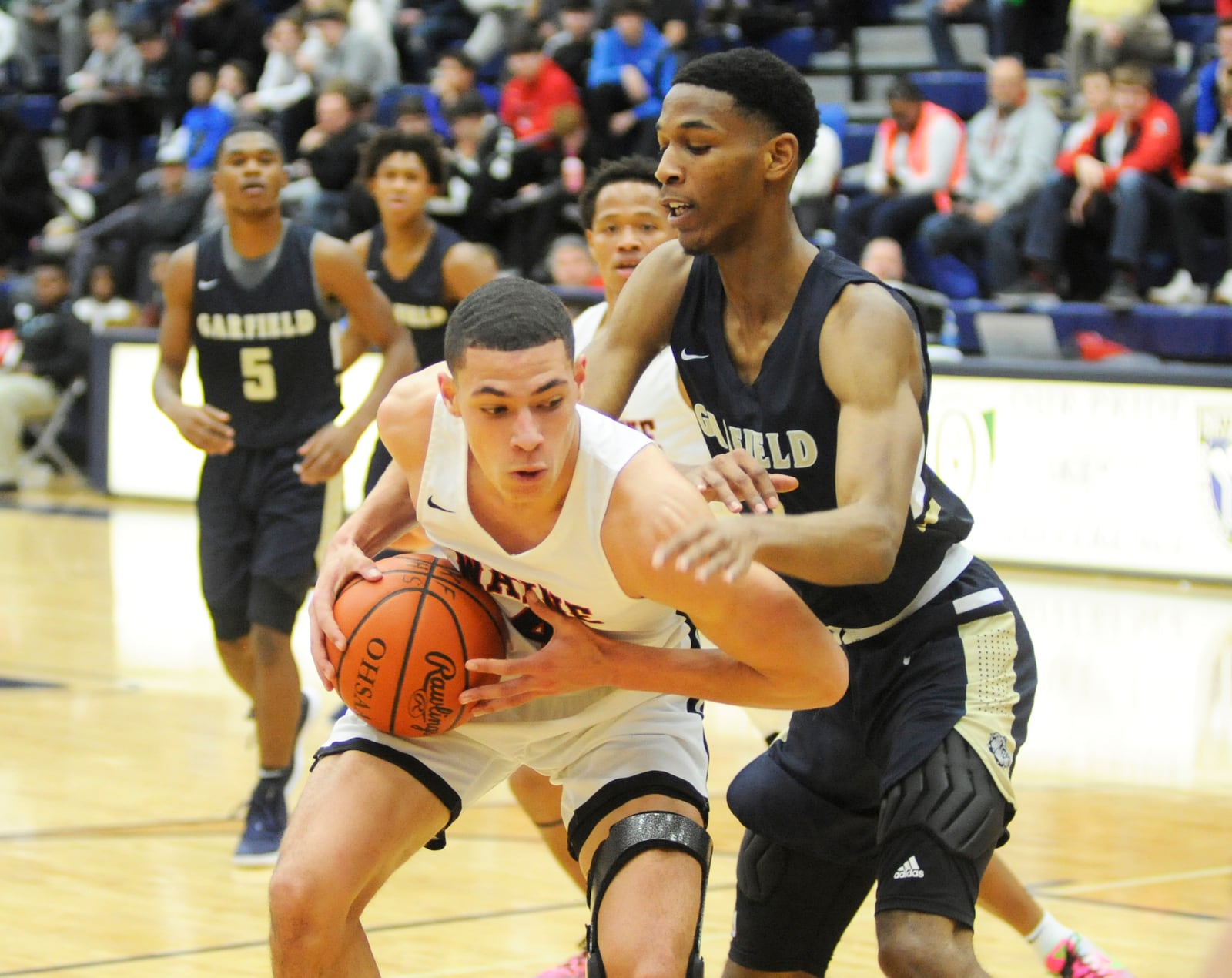 Brian Hill of Wayne (with ball) had six points and four rebounds. MARC PENDLETON / STAFF