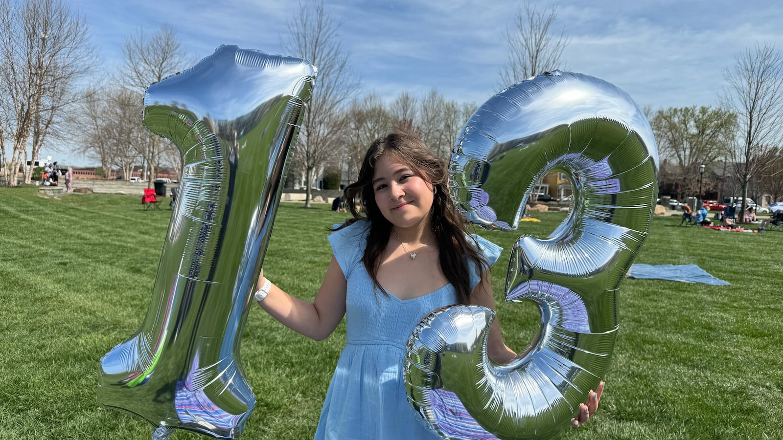 Valentina Valencia Canizels, of, Mason, turned 13 on April 8, 2024 the day of the total solar eclipse happened as the path of totality crossed Southwest Ohio. She celebrated the eclipse and her birthday at Marcum Park and Hamilton. MICHAEL D. PITMAN/STAFF