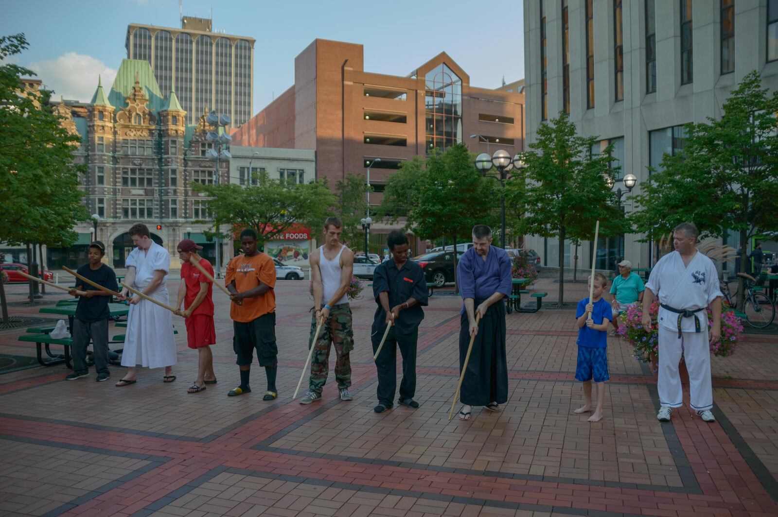 There was never a dull moment during First Friday and Downtown Adventure Night, in downtown Dayton, on Friday, Aug. 5. Among the many activities the event included were food trucks, beer, paddle boarding in the fountain, zip lining, live fitness demonstrations, the Over The Edge Drop Party and more. (TOM GILLIAM/CONTRIBUTED)