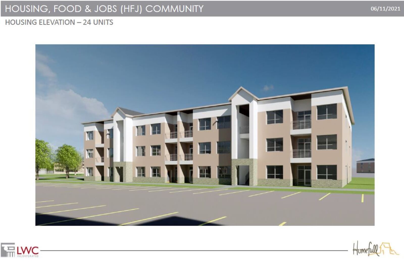 Preliminary concept plans for new housing on a former school site owned by Homefull. CONTRIBUTED