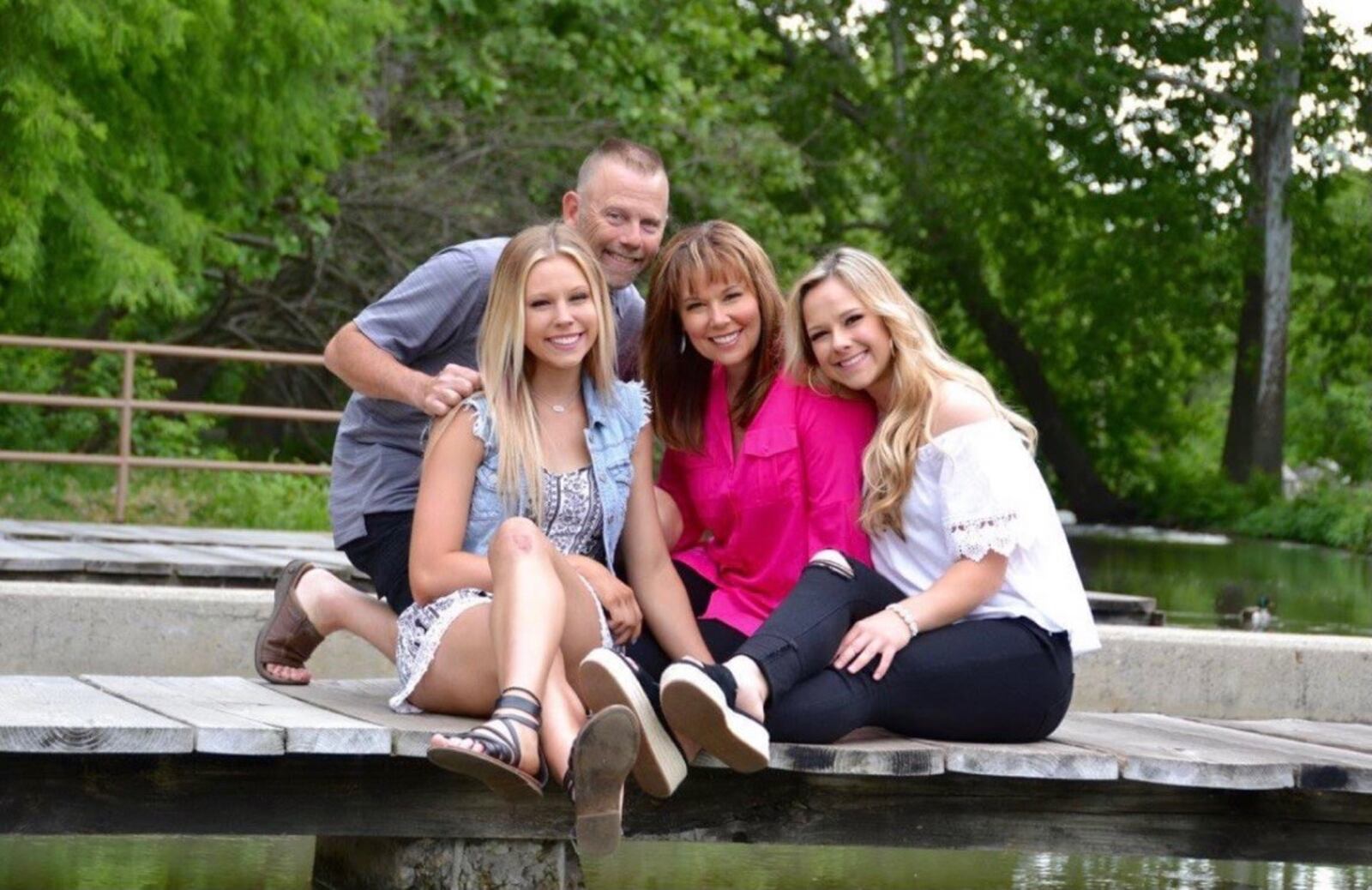 Taylor Robertson (left) and her family.  Dad, Mark, who retired after 22 years in the U.S. Air Force, mom Pam and older sister Brittany Shoup, who also served in the USAF and recently married. (Contributed Photo)