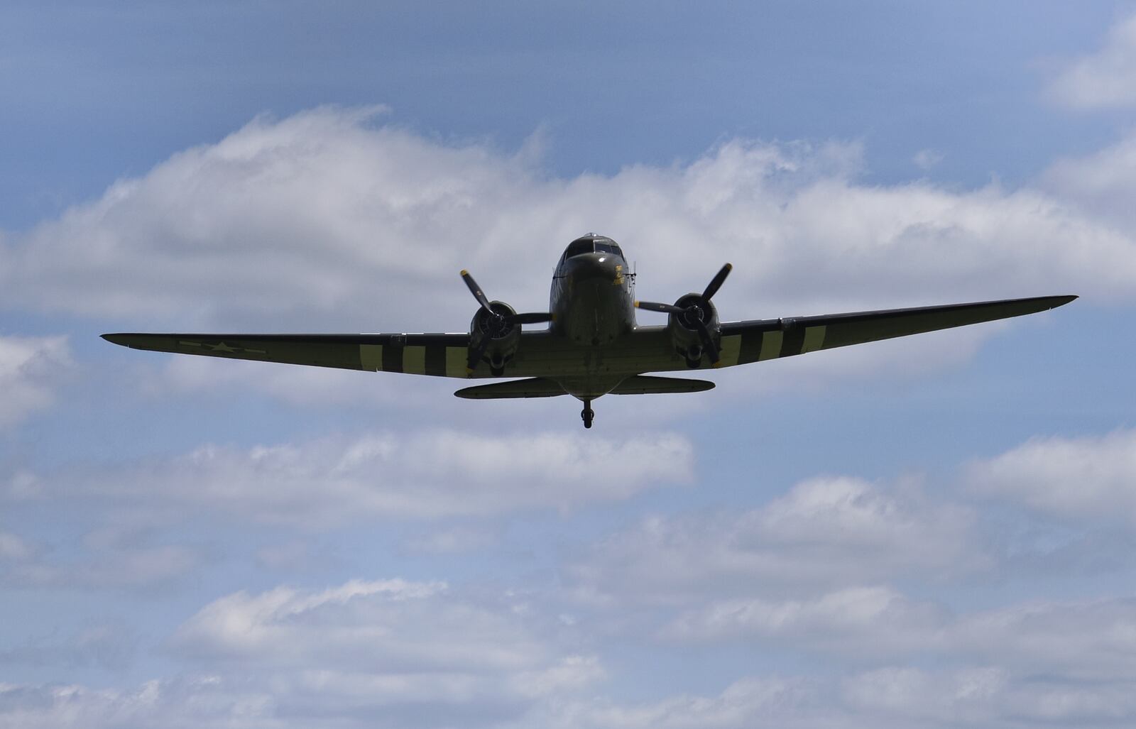 That’s All, Brother, a C-47 piloted by Lt. Col. John Donalson, arrived at Butler County Regional Airport Friday, April 16 for a three-day visit with tours and rides available. The historic WWII C-47 aircraft led over 800 C-47’s over the drop zones of Normandy, France on D-Day on June 6th, 1944. NICK GRAHAM / STAFF