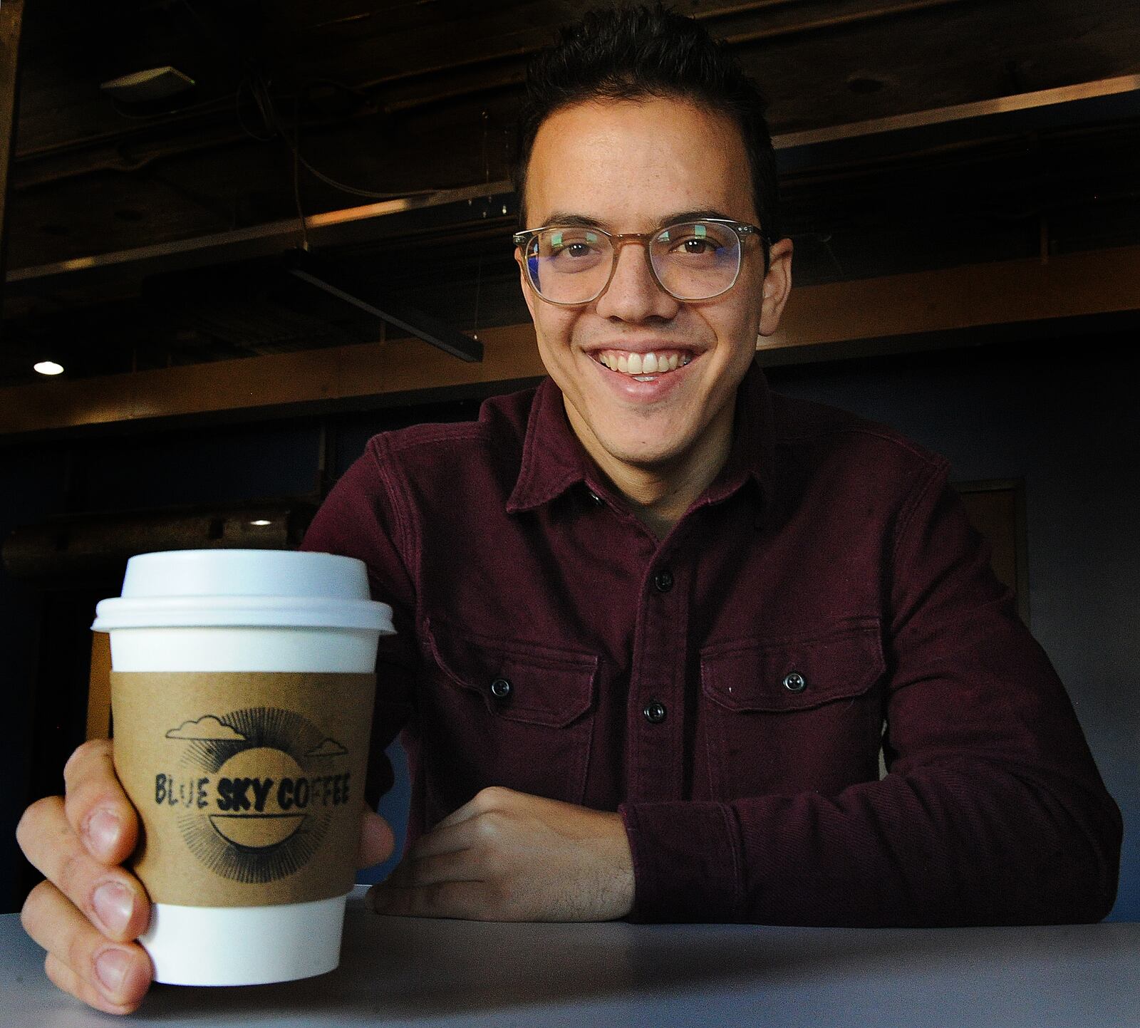 Matthew Stevenson, owner of Blue Sky Coffee, a new coffee shop coming soon across the street from Wright State. MARSHALL GORBY\STAFF