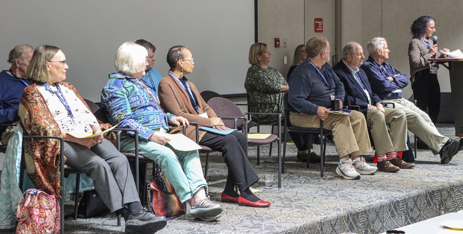 Students of the Legacy Writing seminar at the University of Dayton on presentation night. CONTRIBUTED