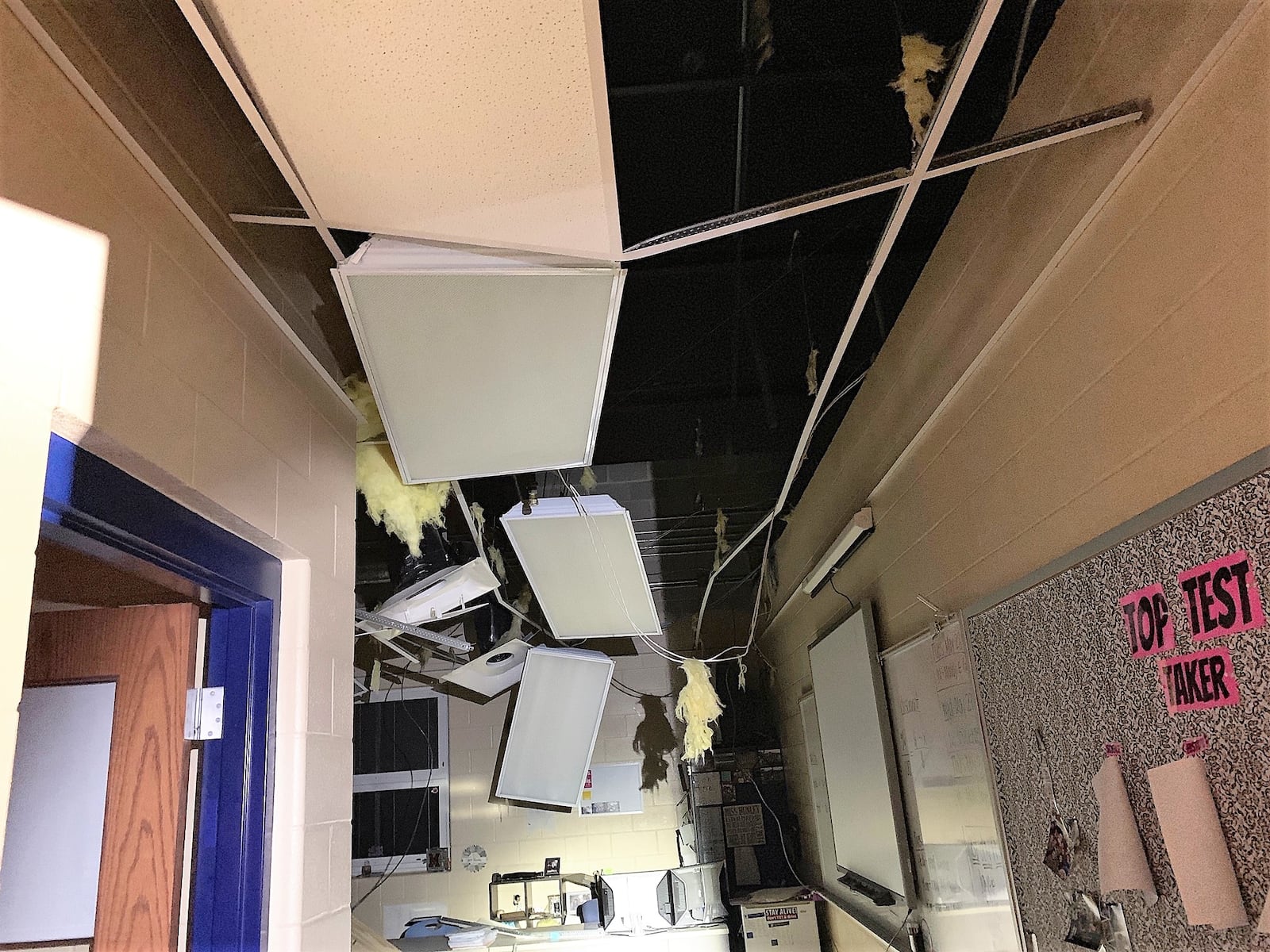 A portion of the Brookville Schools campus was heavily damaged in severe storms that moved through late Monday night.