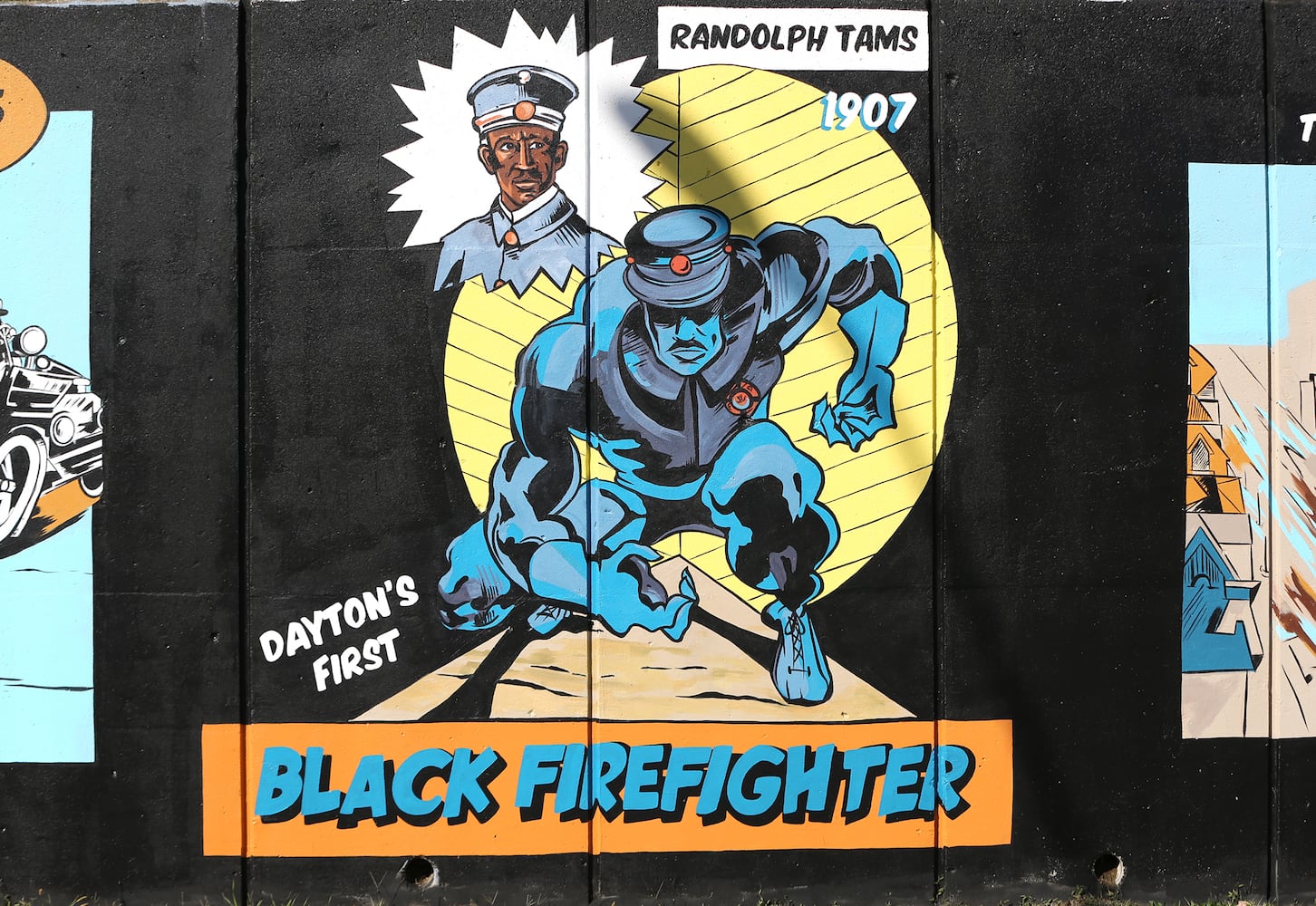 Comic book style mural honors Dayton Fire Department history