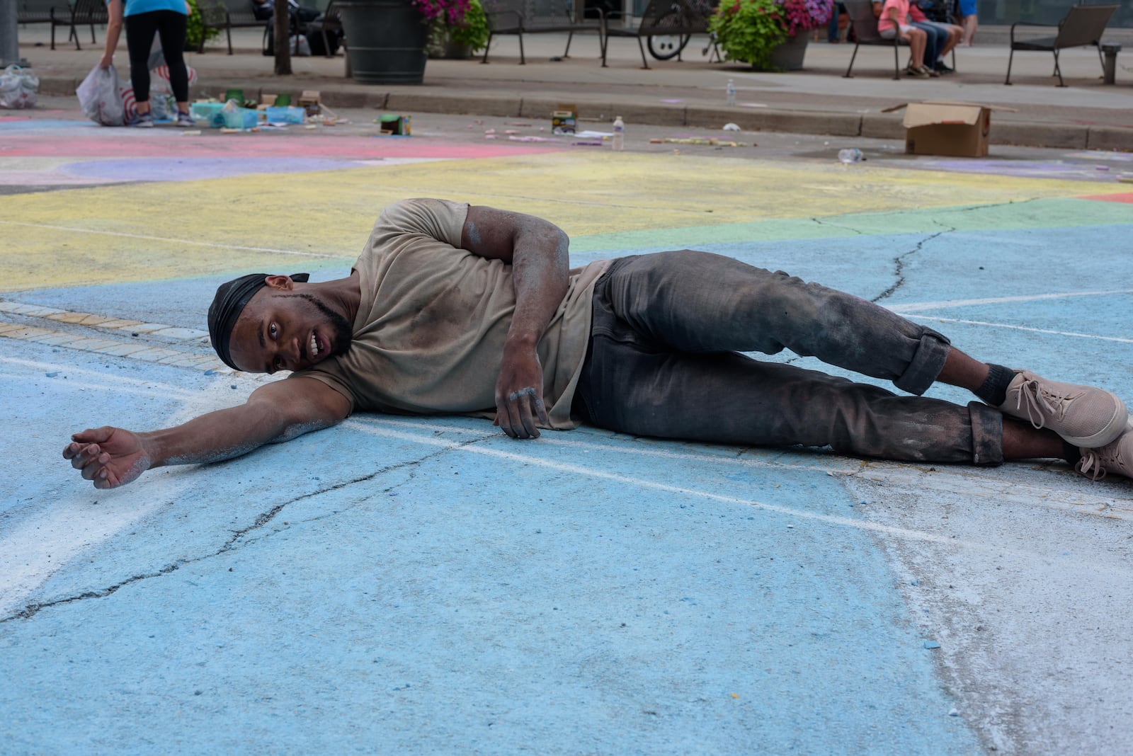 Chalk artist Benjamin "Boy Blue" Baugham returns to Art in the City on Saturday, Aug. 5. TOM GILLIAM / CONTRIBUTING PHOTOGRAPHER