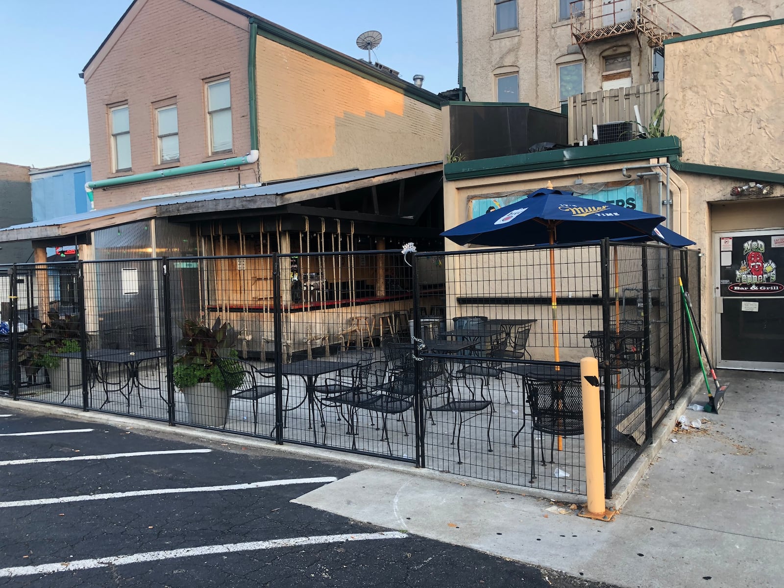 The rear of Ned Pepper's in the Oregon District. Several patrons lost their shoes as they fled the bar during the Oregon District mass shooting on August 4. The gunman was shot and killed by police before he made it into the bar.