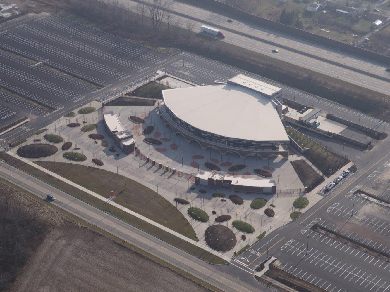 Huber Heights Music Center construction aerial view