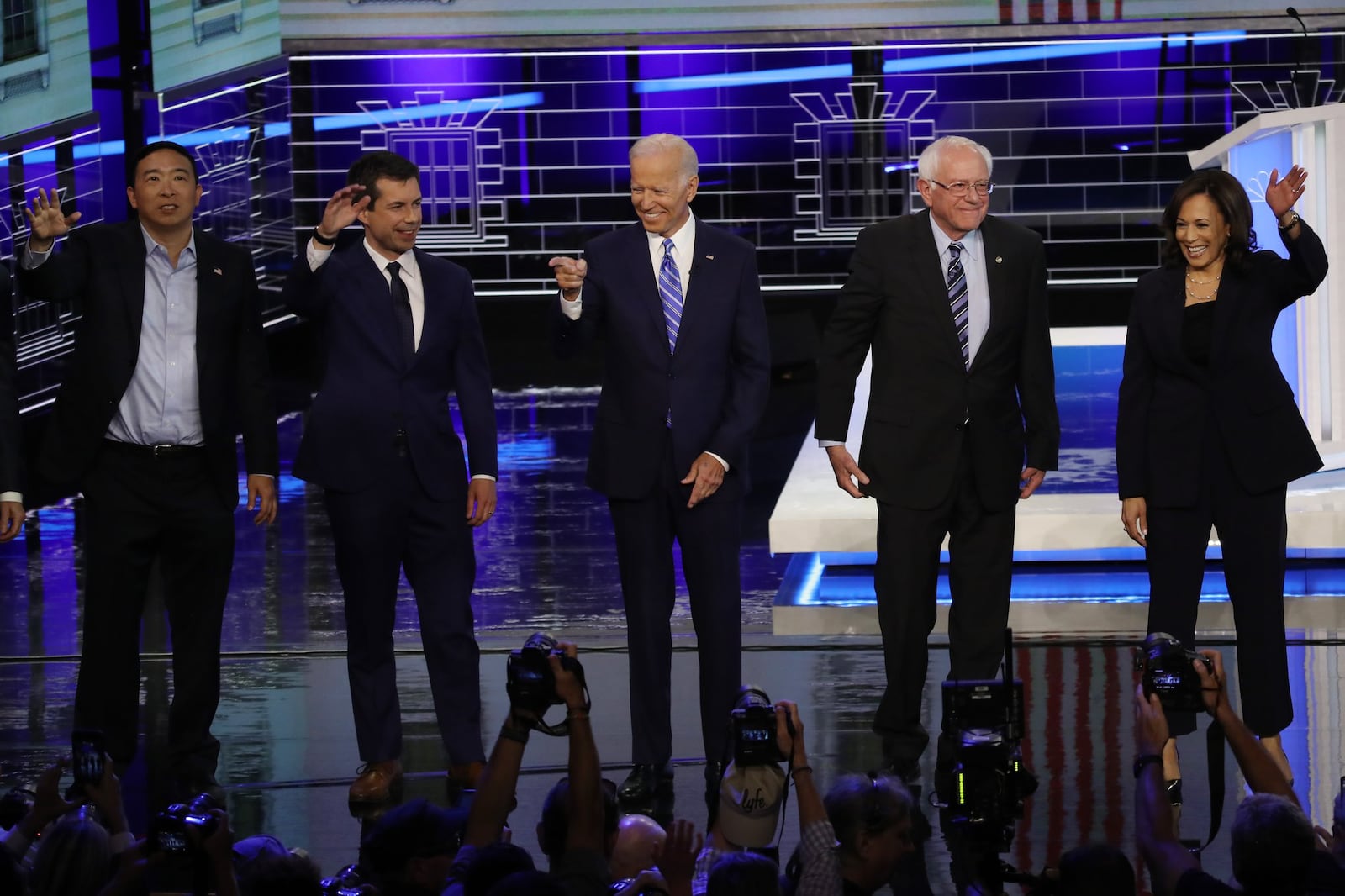 Democratic presidential candidates will gather again in Houston on Thursday. (Photo by Drew Angerer/Getty Images)