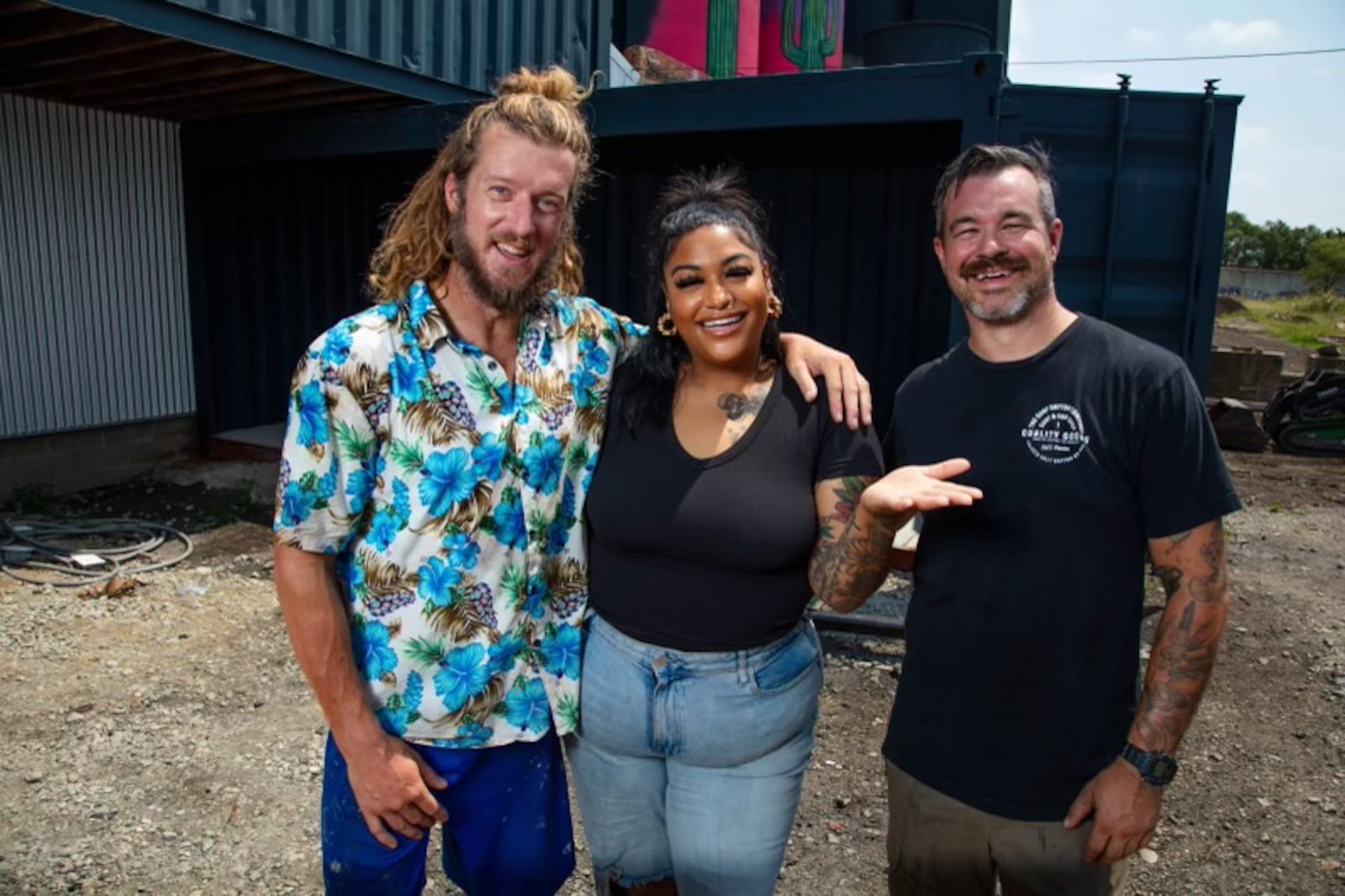 The Burger Bistro by Cece’s Kitchen is coming to The Silos, a new food hall and beer garden expected to open in the fall near 2nd Street Market in downtown Dayton. Pictured is Chef Centruela Collier (middle) with The Silos Owners, Wes Hartshorn and Shannon Thomas  (CONTRIBUTED PHOTO).