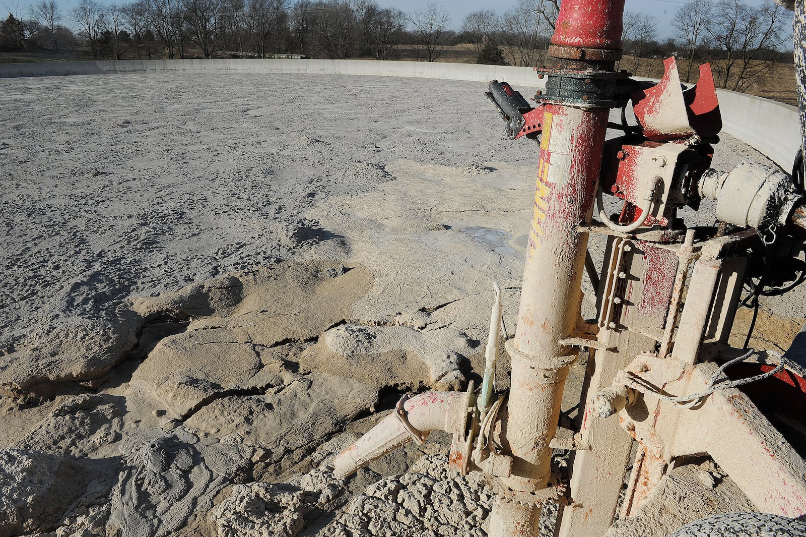 A storage pond housing fertilizer produced by the Dovetail biodigester in Greene County. MARSHALL GORBY\STAFF