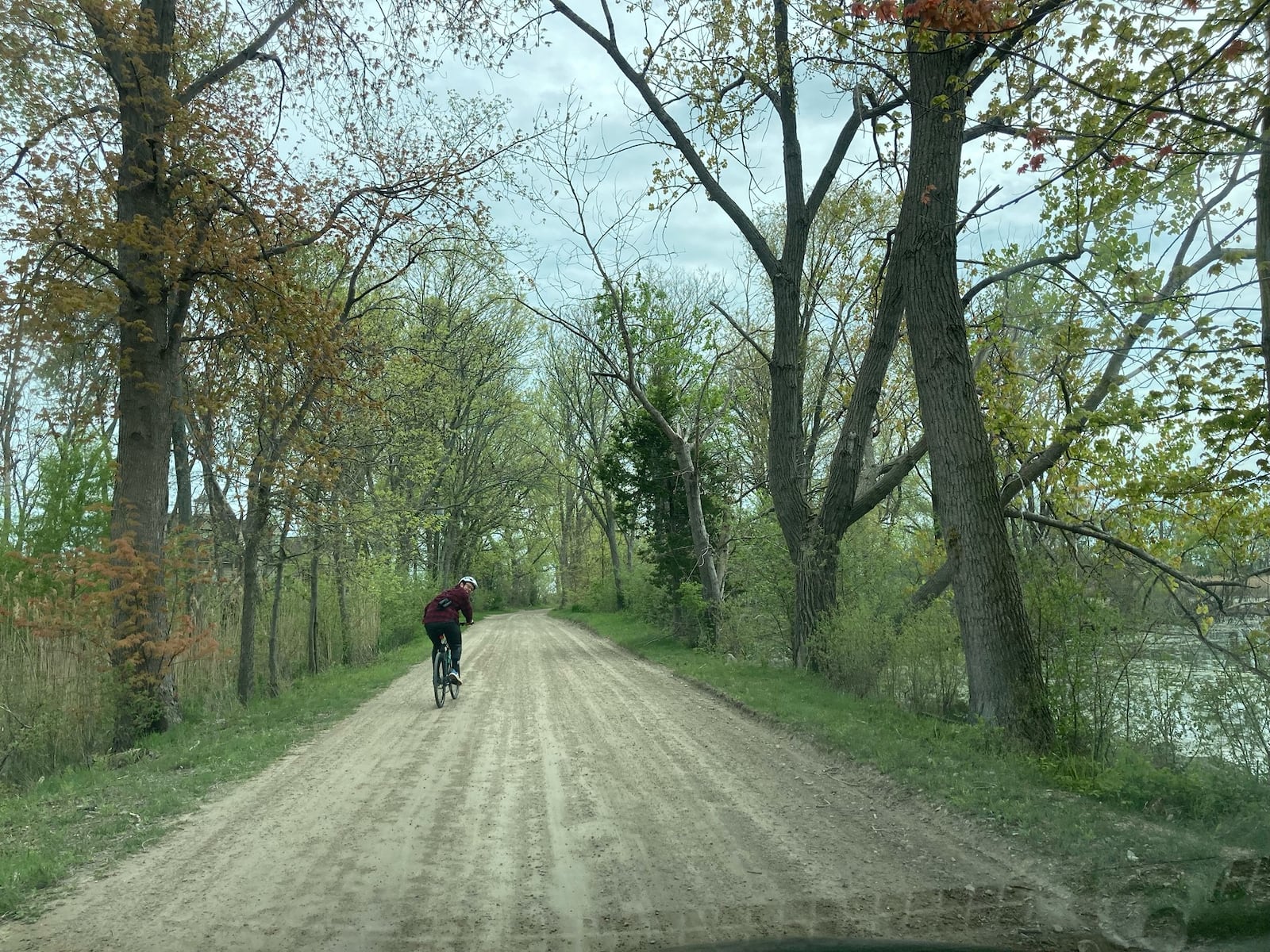 Josh Fries riding around Pelee Island during the green bird race. CONTRIBUTED