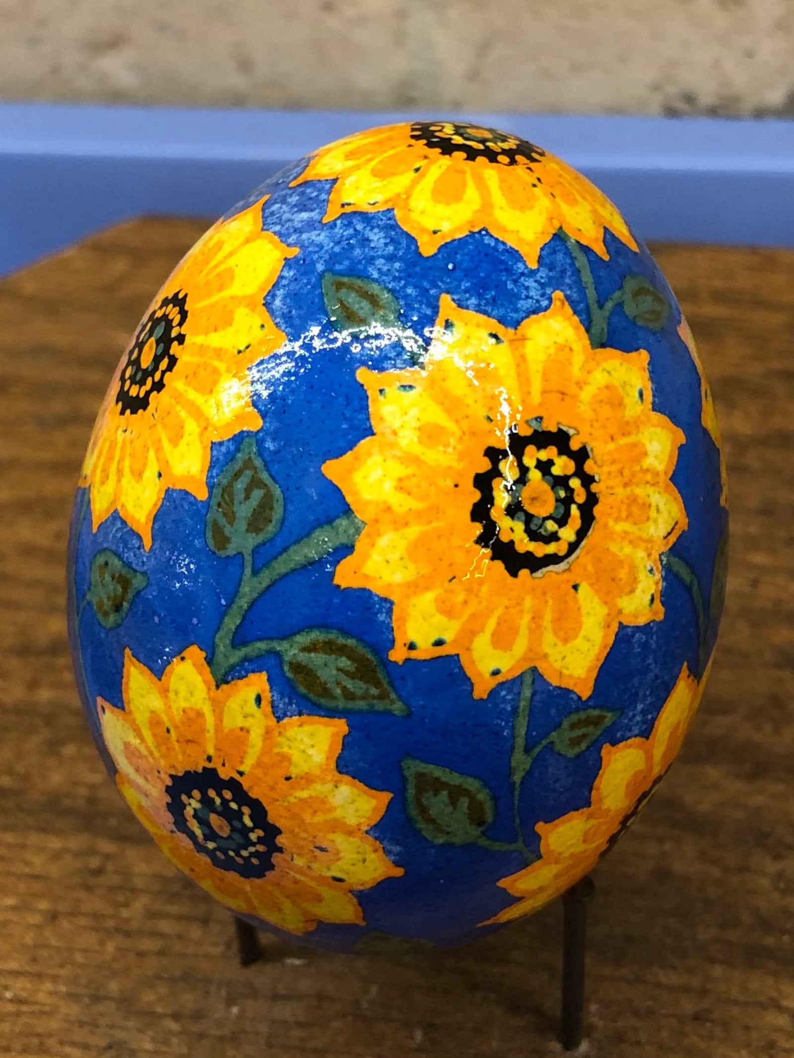 Ukrainian Easter eggs, known as pysanky, are on loan to the University of Dayton from the collection of alumna Tina Waypa Schlegel. The 22 handmade eggs will be displayed in the Roesch Library main floor lobby through April 25. Photo credit: University of Dayton