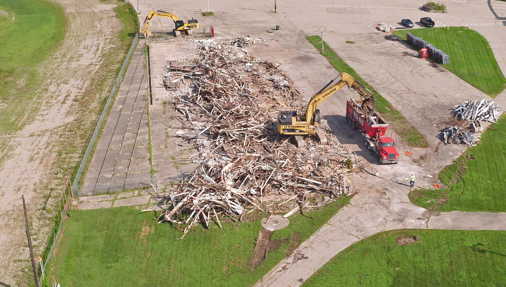 PHOTOS: Buildings demolished at old Montgomery County Fairgrounds