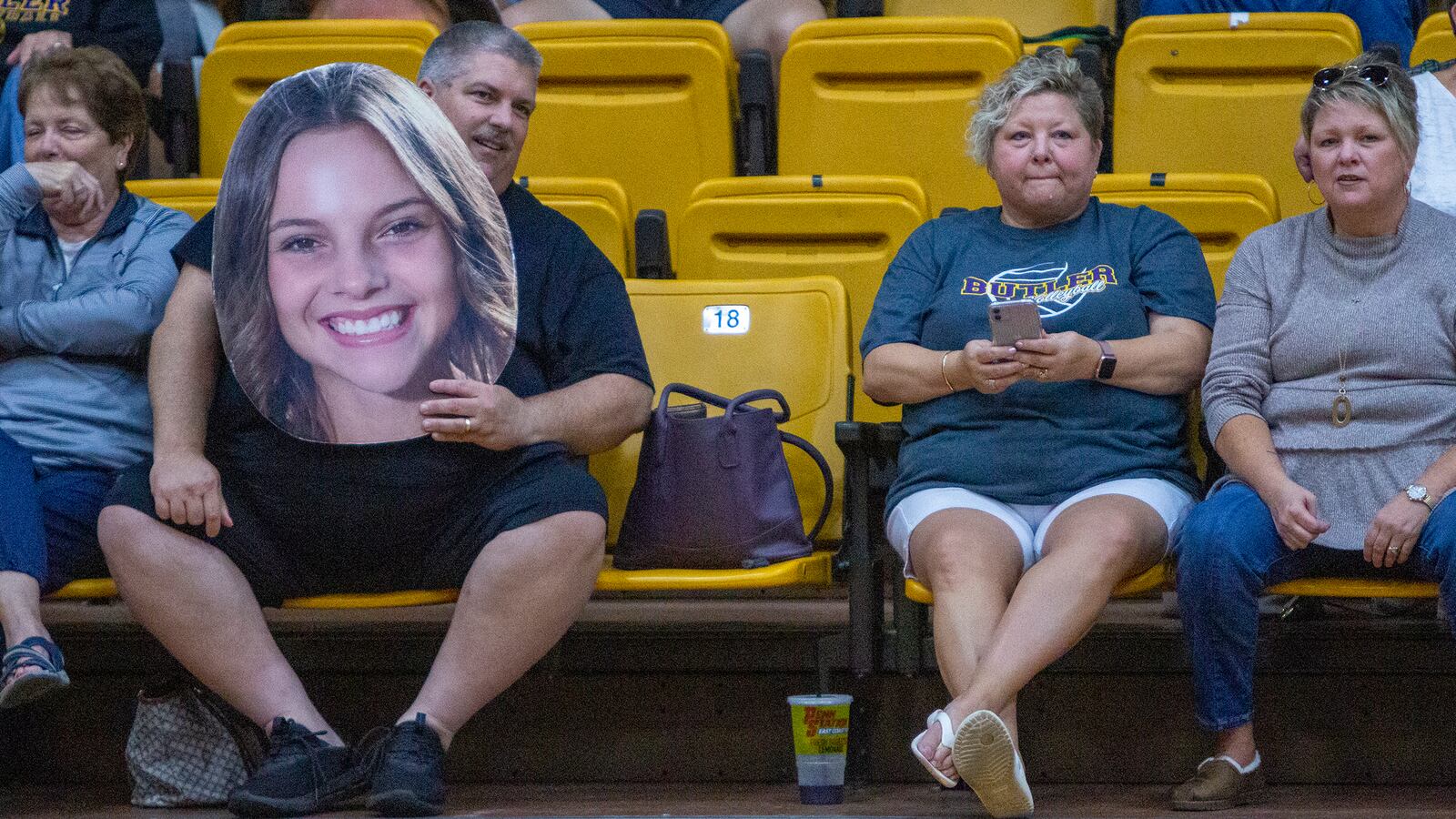 Olivia Follick's parents, Chad (left) and Amy Follick (center) watch their daughter during a recent match. Jeff Gilbert/CONTRIBUTED