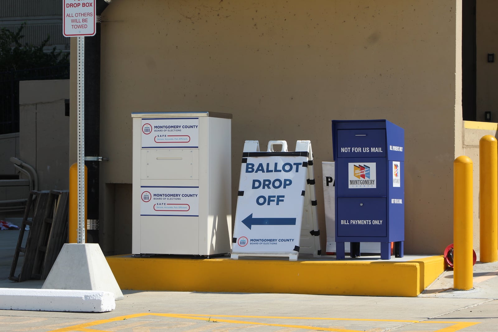 Montgomery County's absentee ballot box outside the administration building. CORNELIUS FROLIK / STAFF