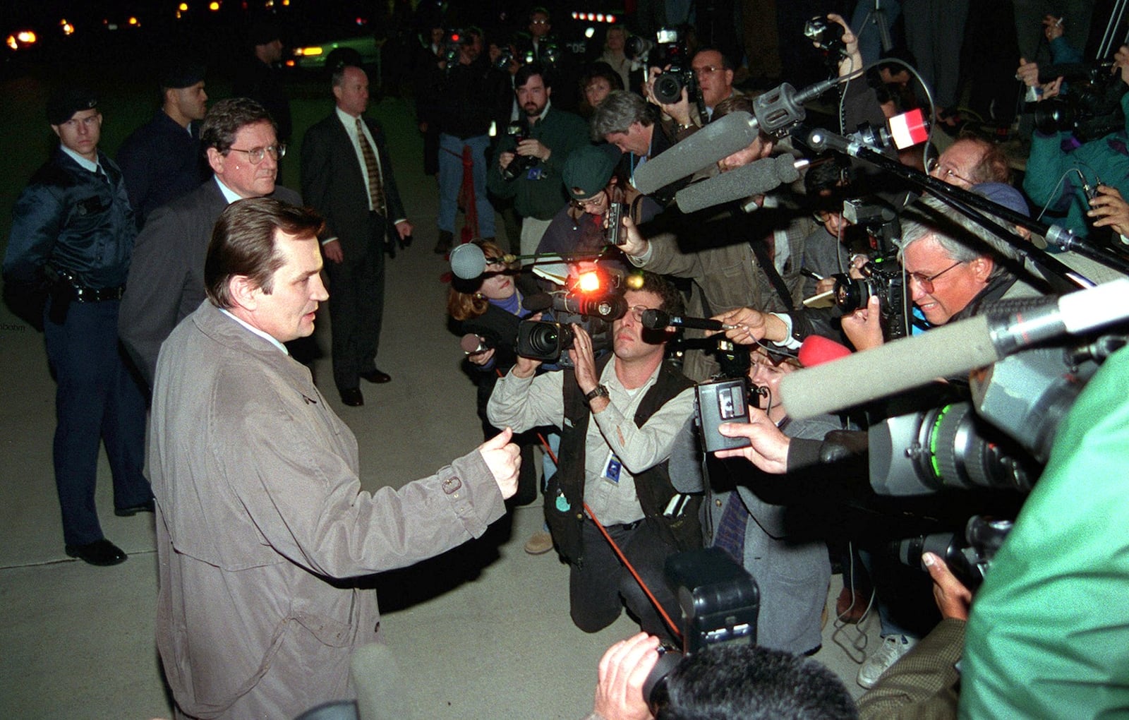 More than 300 journalists registered to cover the Bosnian peace talks held at Wright-Patterson Air Force Base in 1995. PHOTO COURTESY OF THE UNITED STATES AIR FORCE