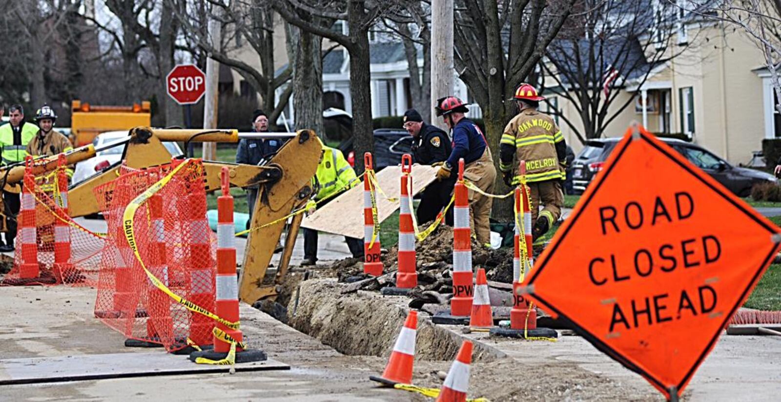 Scene of the trench collapse in Oakwood | Staff Photo