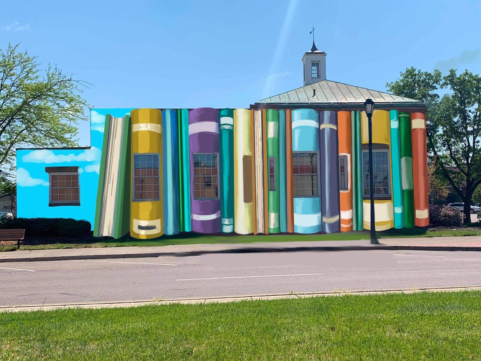 An artist's rendering of the planned library mural at the Fairborn Library. Courtesy, City of Fairborn