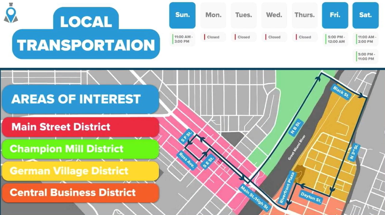 This is the initial route map for the LocalMotive free transportation service in the downtown and urban core areas of Hamilton. The route will be evaluated to look at expansion possibilities. PROVIDED/TVHamilton