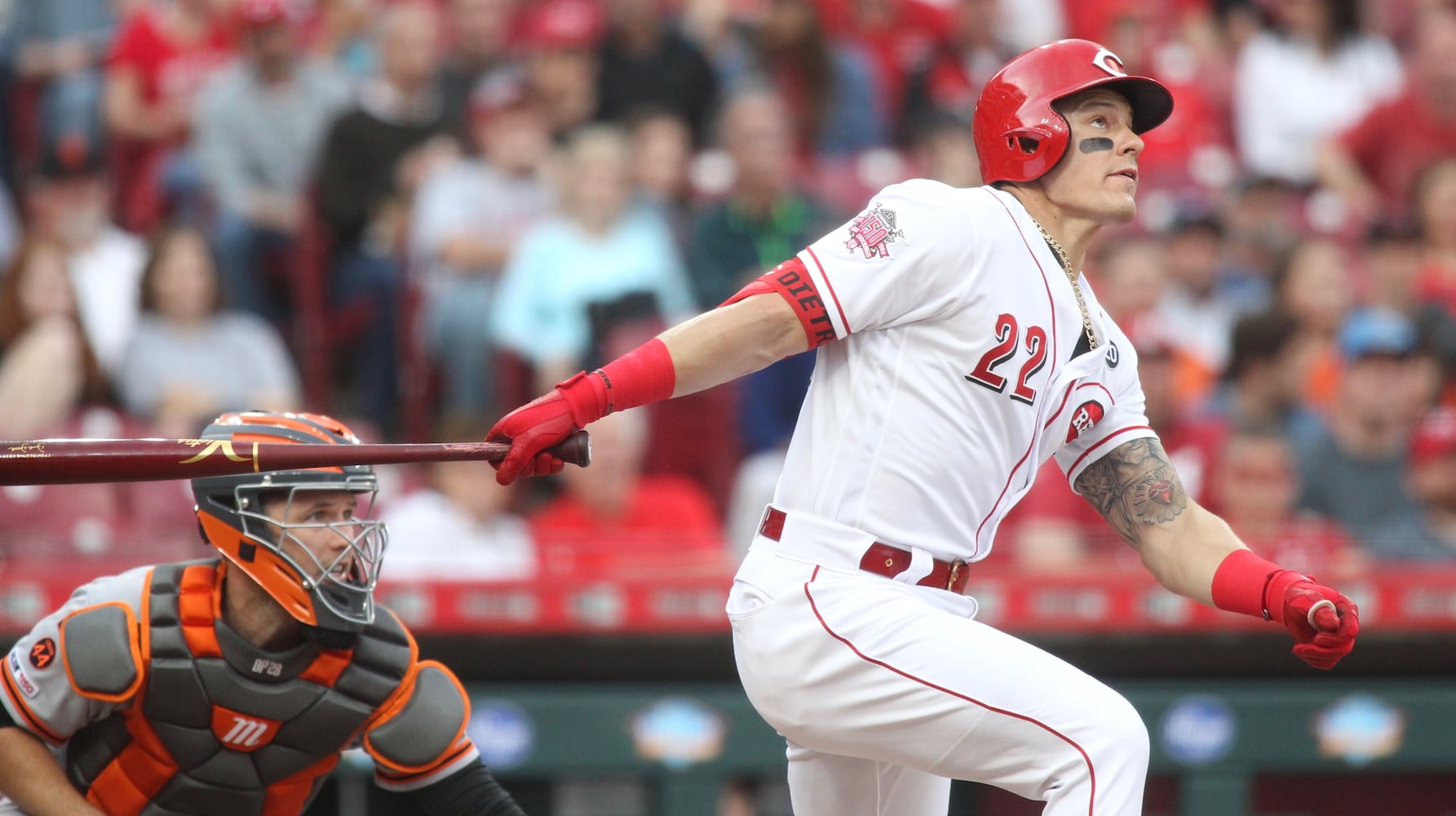 Photos: Derek Dietrich hits two three-run home runs for Reds