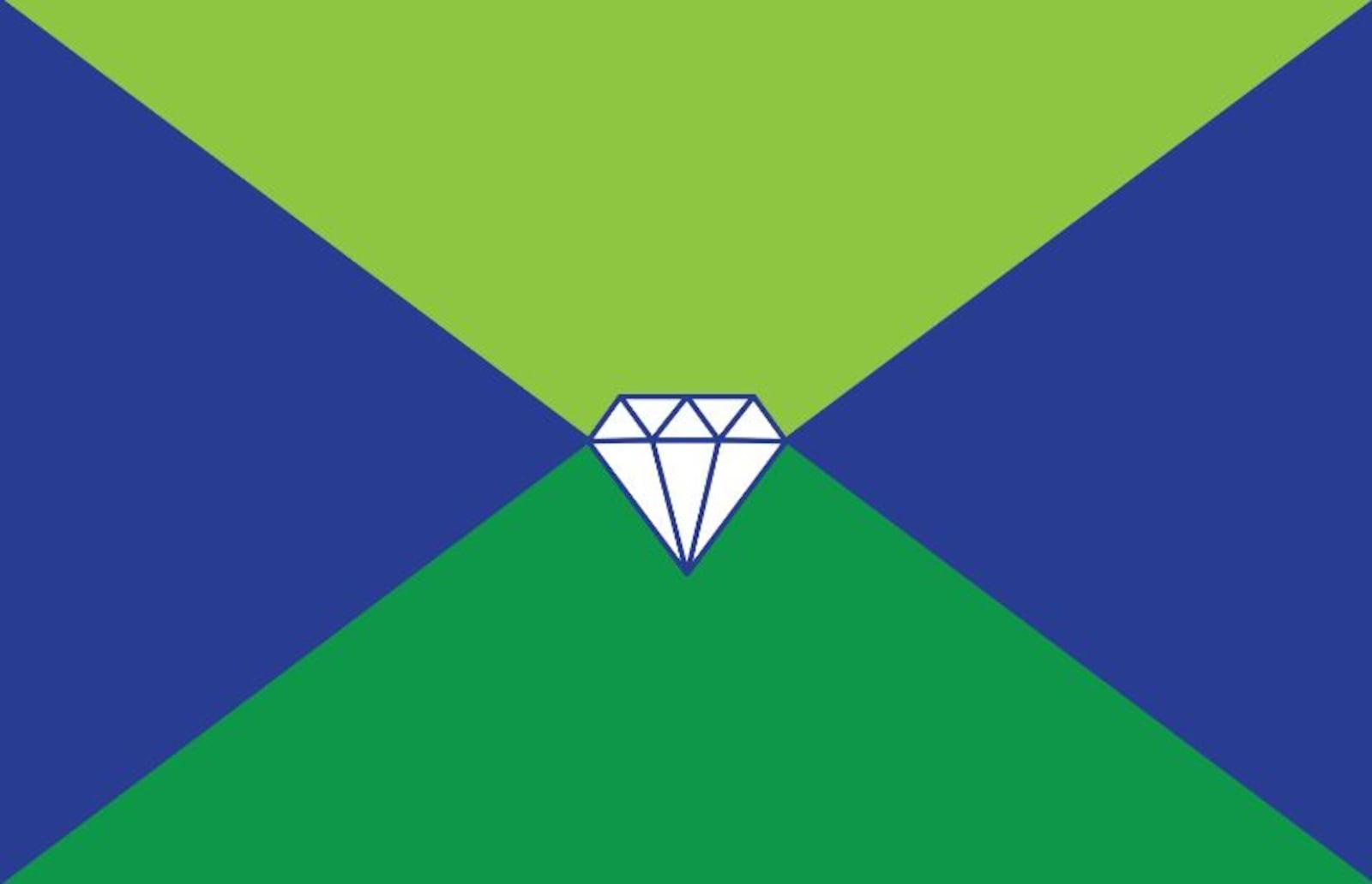 Elizabeth Adams submission. Explanation of flag design: “The diamond in the middle stands for the Gem City. The blue makes me think of the Metroparks. The green makes me think of trees.”