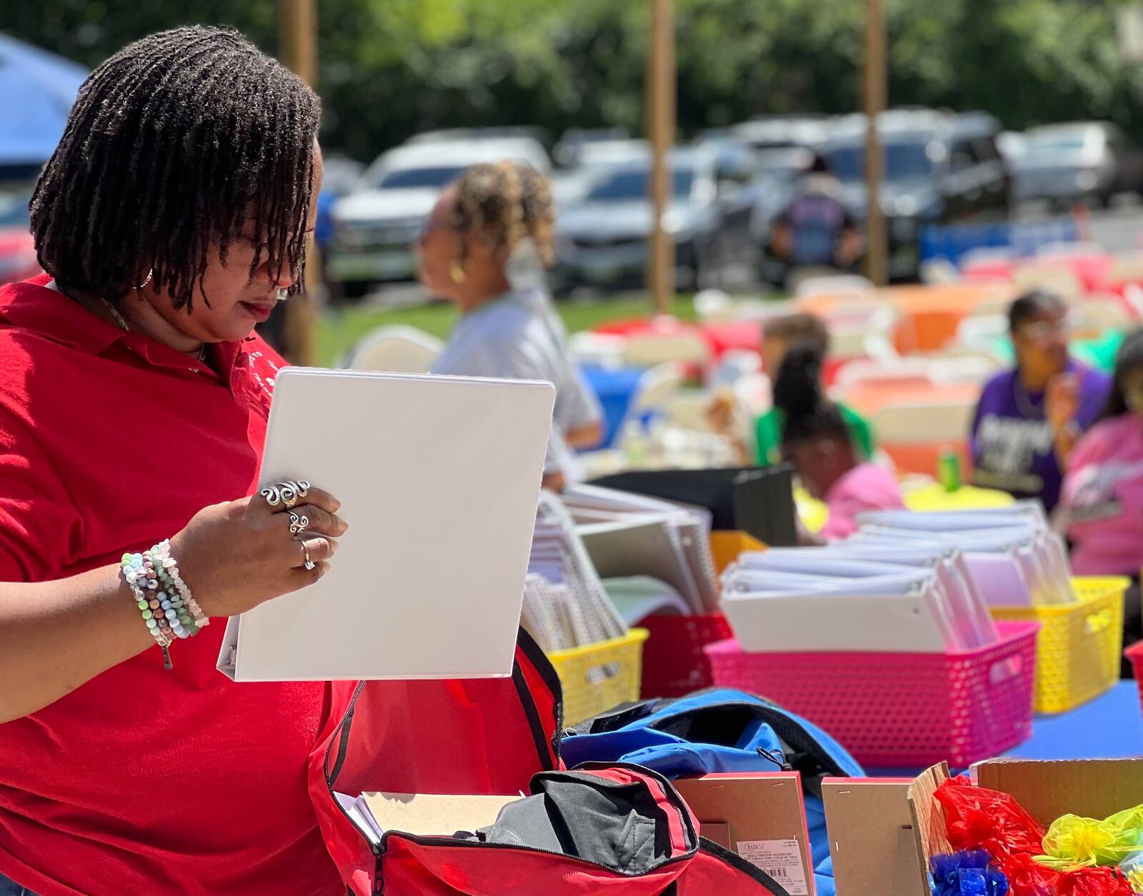 Kids from more than a dozen local group homes attended a back-to-school event on Saturday where they were provided with backpacks and school supplies ahead of the upcoming school year. AIMEE HANCOCK/STAFF