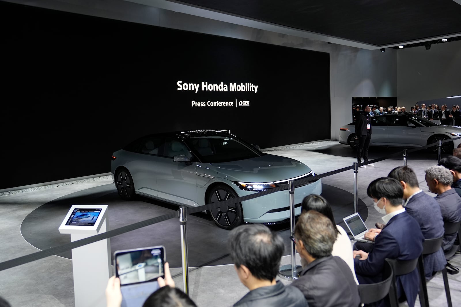 A Sony Honda Mobility is displayed at a Sony booth during the CES tech show, Tuesday, Jan. 7, 2025, in Las Vegas. (AP Photo/Abbie Parr)