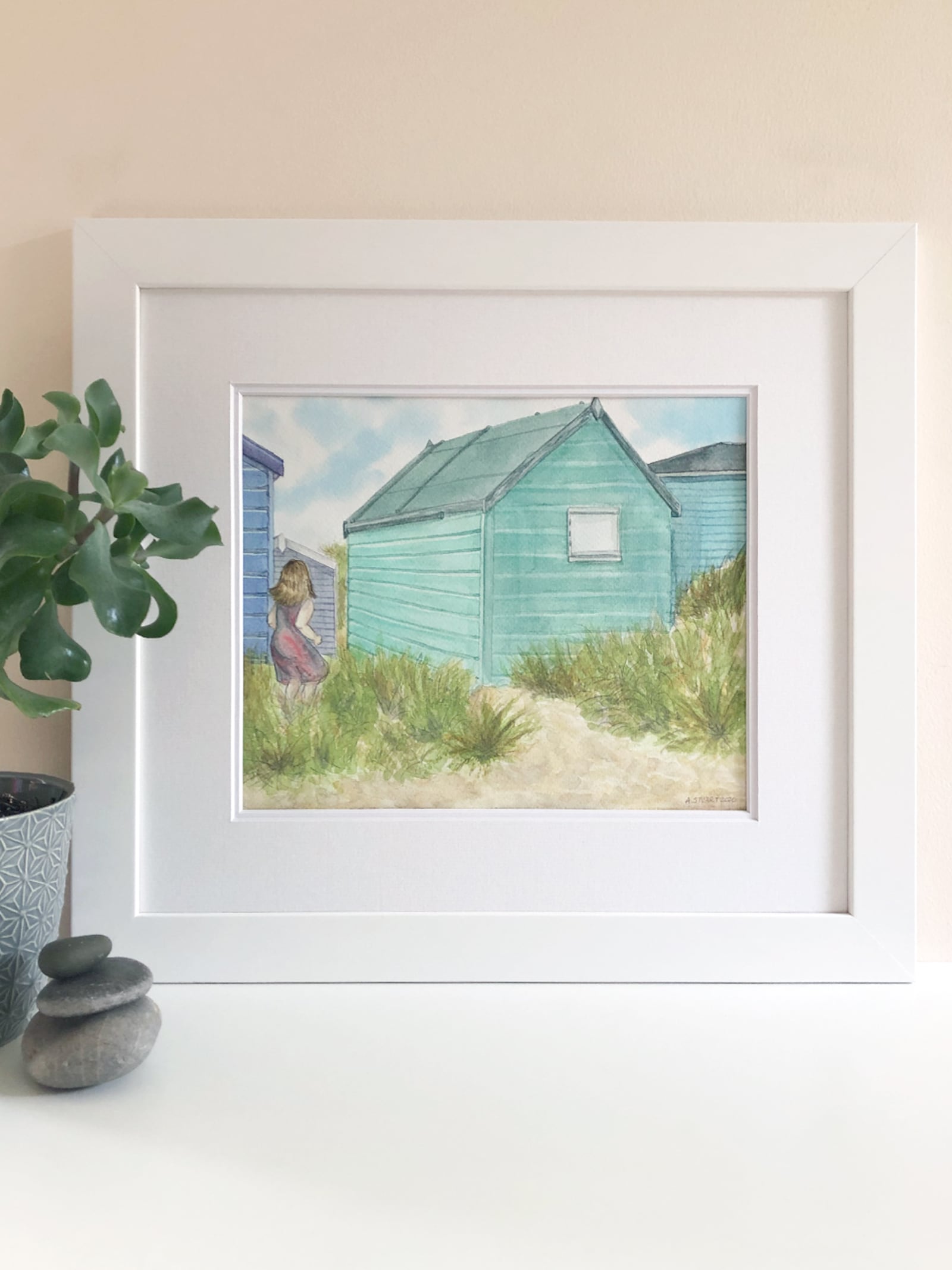 “Hunstanton Beach Huts” is among the new paintings featured in “Just Beyond,” an exhibition of landscape paintings by Ashley Stuart. The UK-based Centerville native is launching the show virtually at ashley-stuart.com on Sunday, Sept. 6.