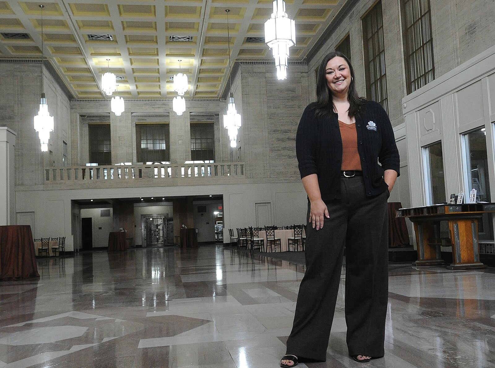 Jenna Kreitzer, Manager of the Liberty Tower in downtown Dayton. MARSHALL GORBY\STAFF