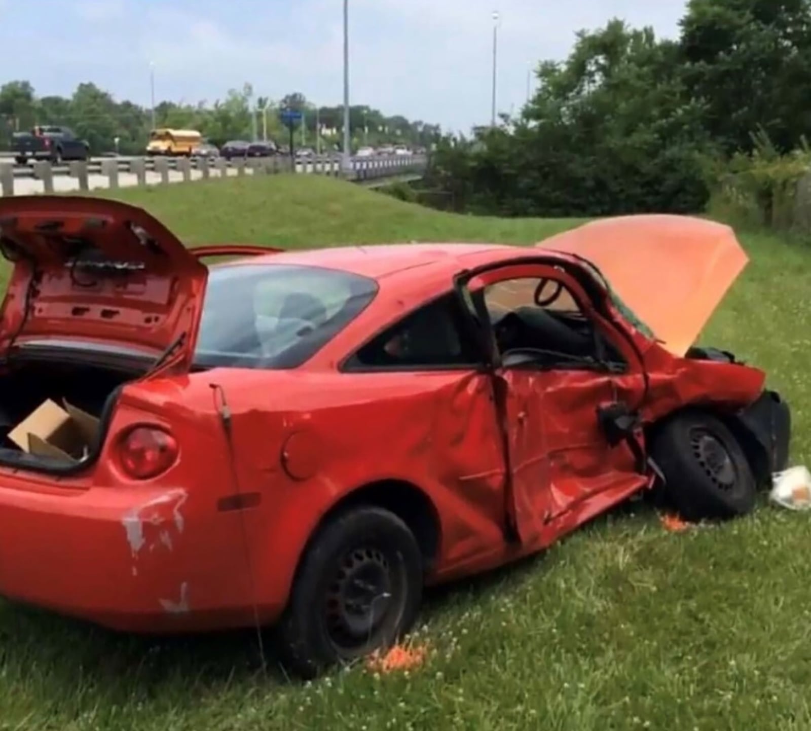 Keenan Woods was involved in a serious car accident in 2016 that nearly took his life. His car is shown post accident. CONTRIBUTED