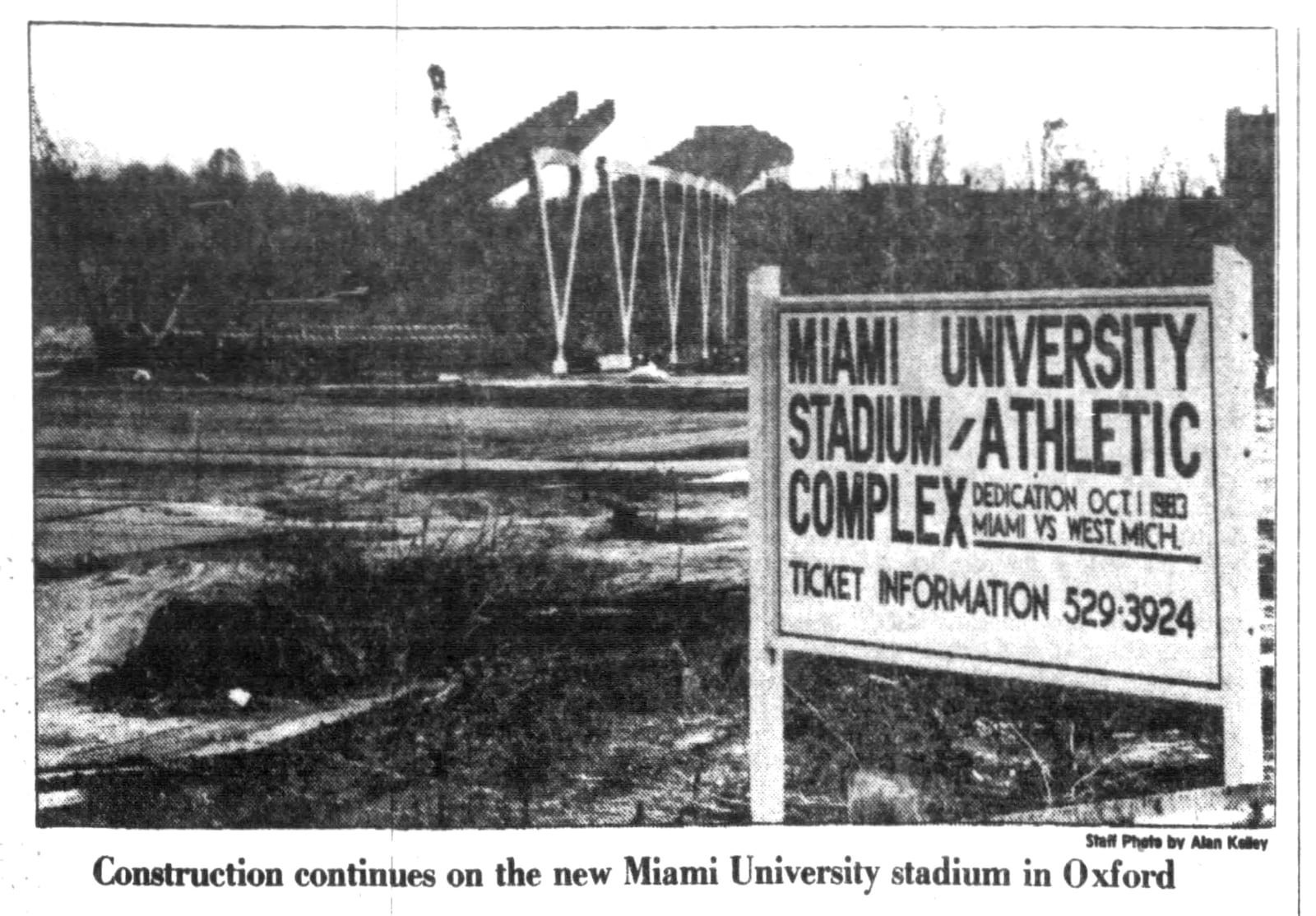 Dec. 1, 1982: Miami Field gone; new complex awaits fans. Yager Stadium. DAYTON DAILY NEWS ARCHIVES