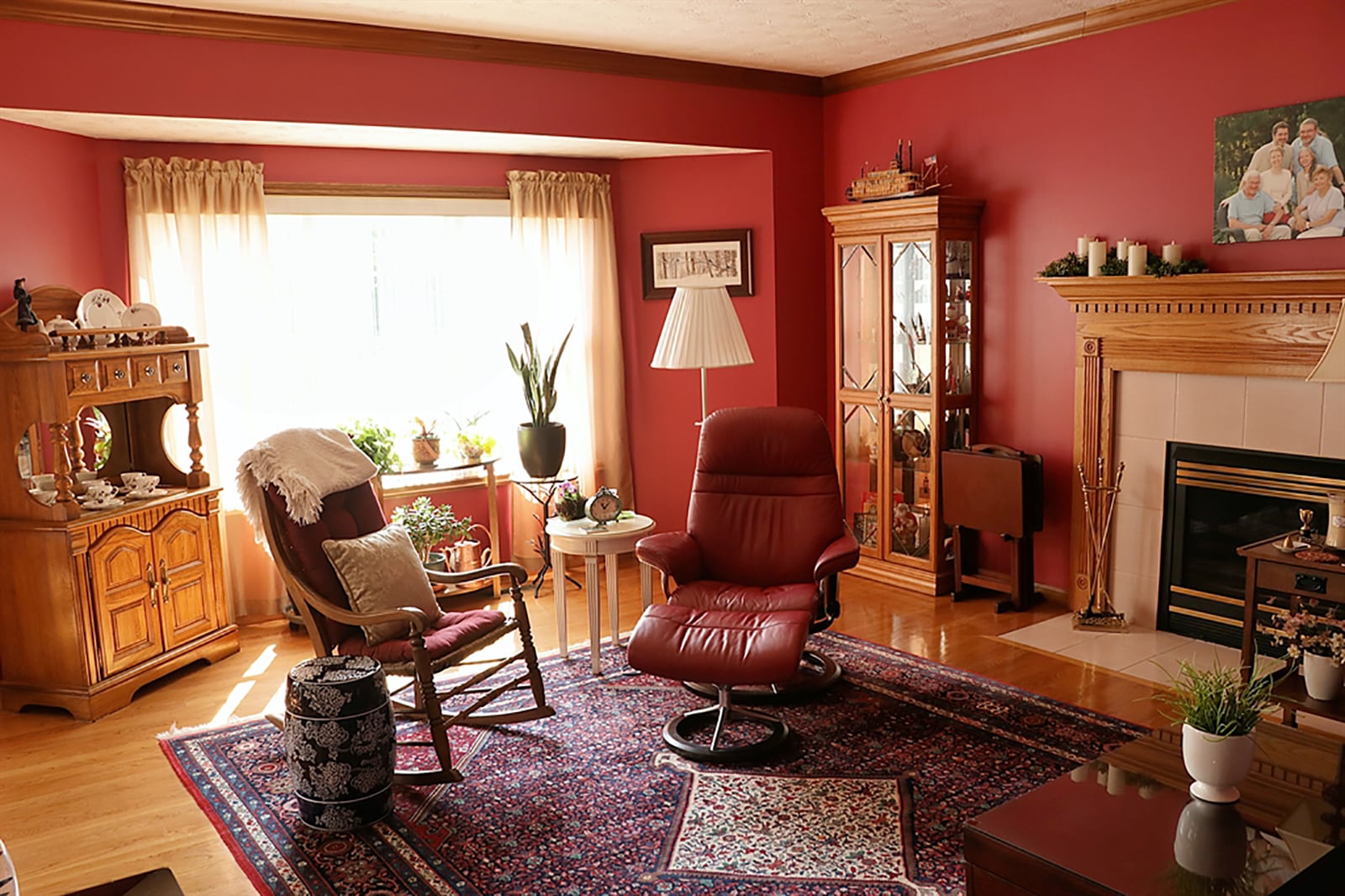 A bay bump-out off the family room gives the room a variety of floor plan options as the windows fill the room with natural light and offers space for a sitting area. A gas fireplace has a wood mantel and ceramic-tile surround. CONTRIBUTED PHOTO BY KATHY TYLER