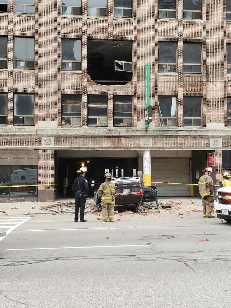 Car falls through Dayton parking garage