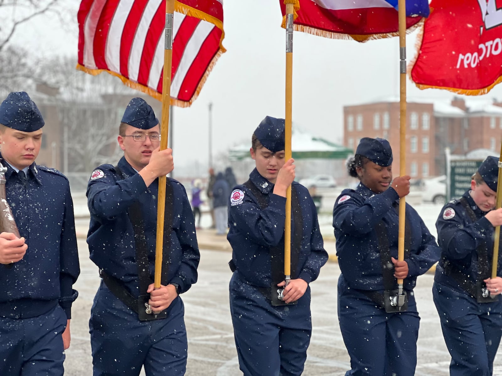 Members of several ROTC programs joined in Saturday's Veterans Day parade. AIMEE HANCOCK/STAFF