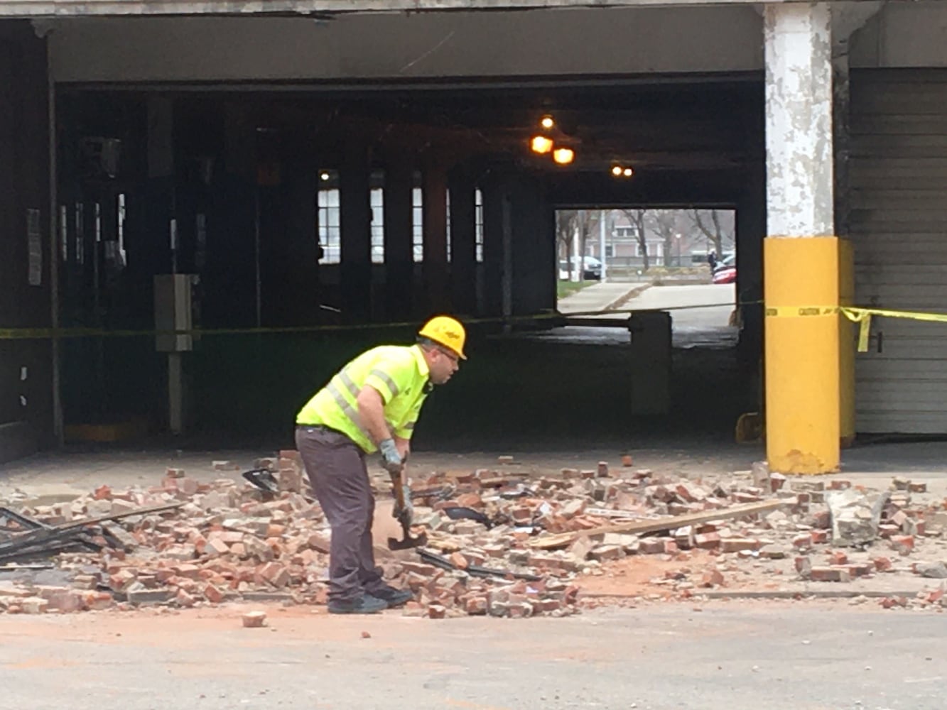 PHOTOS: Car falls from parking garage in Dayton