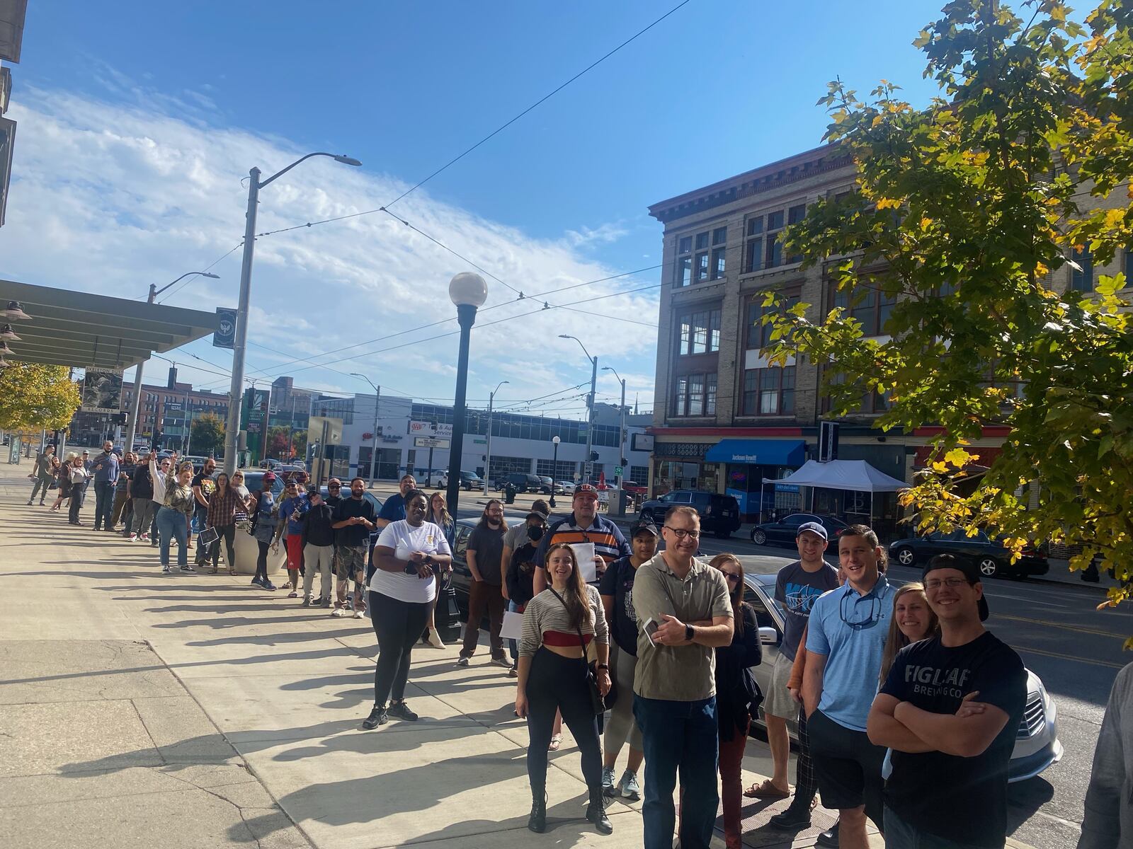 Customers lined the street waiting to get their hands on a Koji Burger (CONTRIBUTED PHOTO).