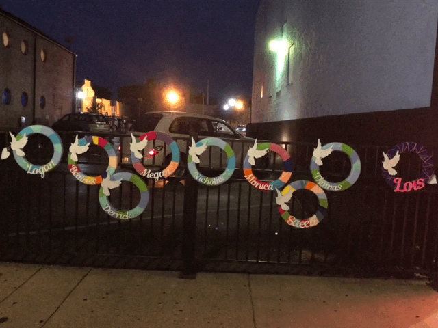 A group called “Terrie’s Angels” from a Beavercreek ministry recently took part in yarn bombing in the Oregon District. CONTRIBUTED