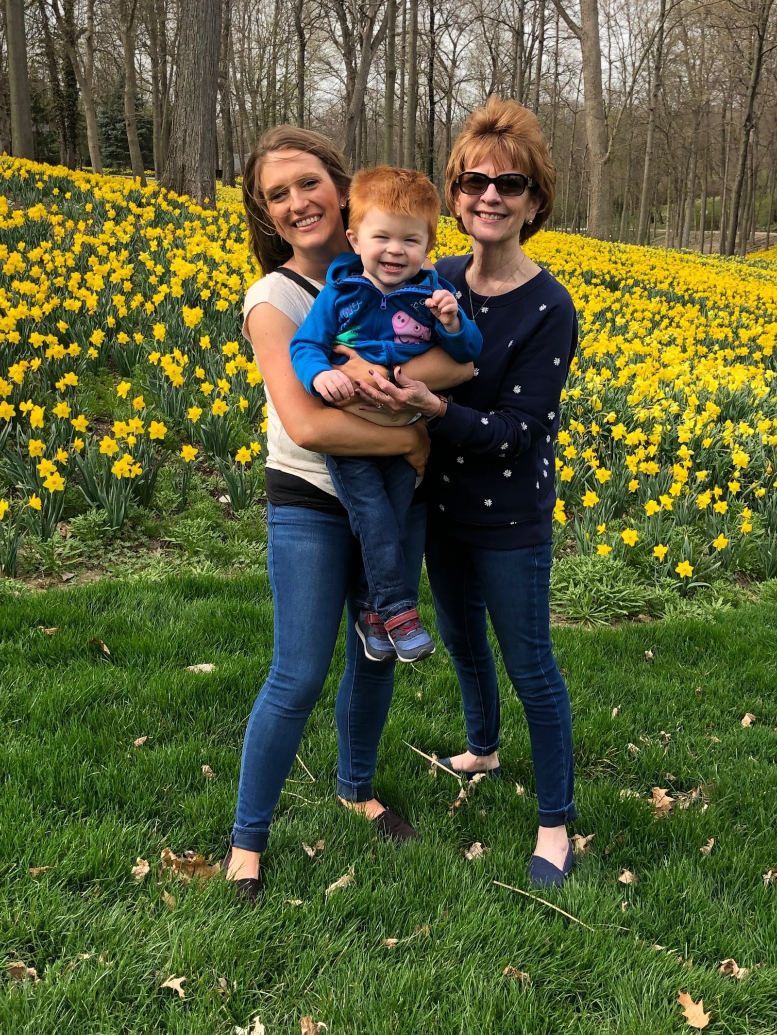 Winnie Johnson with Kate Bartley and two-year-old Charlie.