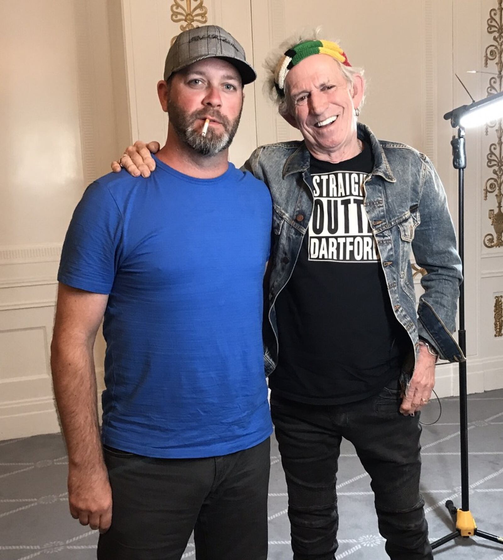 A guy from Dayton and a rock star: Dayton filmmaker Allen Farst with Rolling Stones guitarist Keith Richards. CONTRIBUTED.