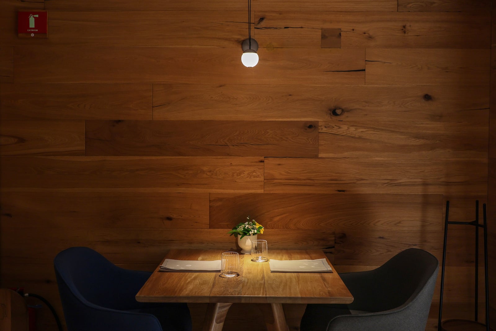 A table sits ready for customers at the Quintonil restaurant in Mexico City, Friday, Feb. 28, 2025. (AP Photo/Ginnette Riquelme)