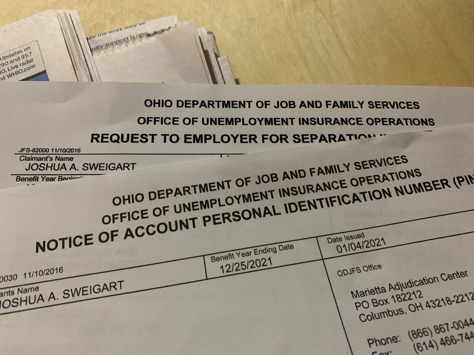 Dayton Daily News Reporter Josh Sweigart is one of many Ohioans whose identity was used to fraudulently file for unemployment.