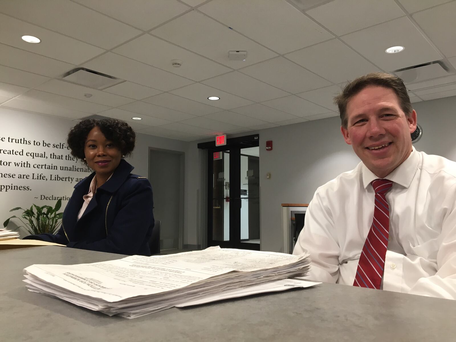 Commission candidates Darryl Fairchild and Shenise Turner-Sloss. CORNELIUS FROLIK / STAFF